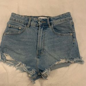 Zara Lightly ripped shorts